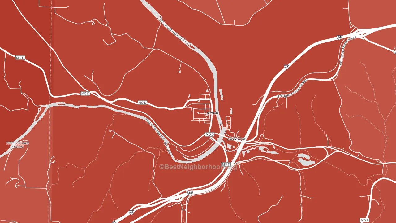 65529, MO block-group political-lean map