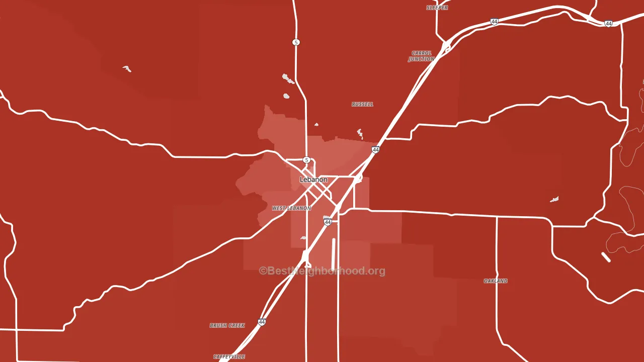 65536, MO block-group political-lean map