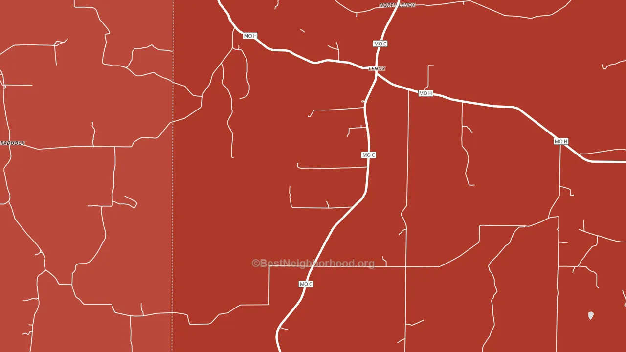 65541, MO block-group political-lean map