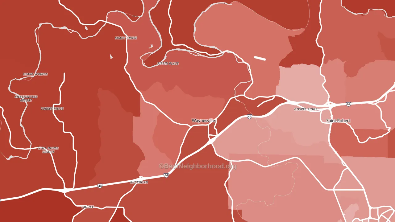 65583, MO block-group political-lean map