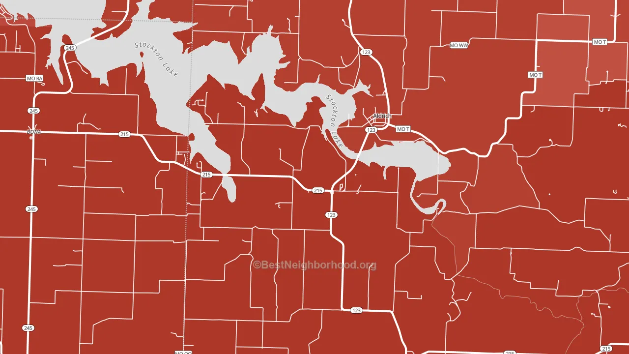 65601, MO block-group political-lean map