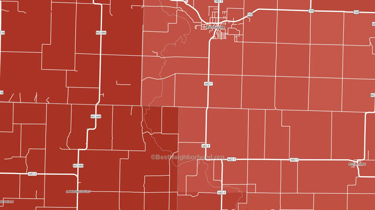 65604, MO block-group political-lean map