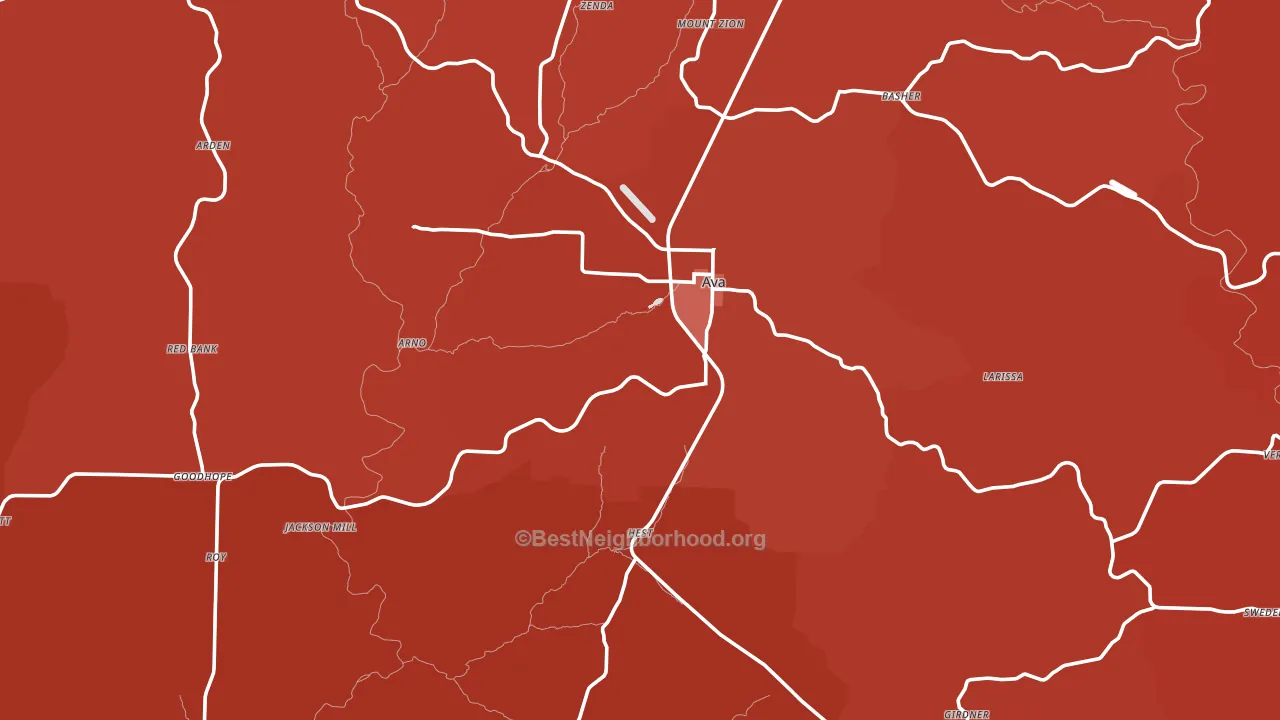 65608, MO block-group political-lean map