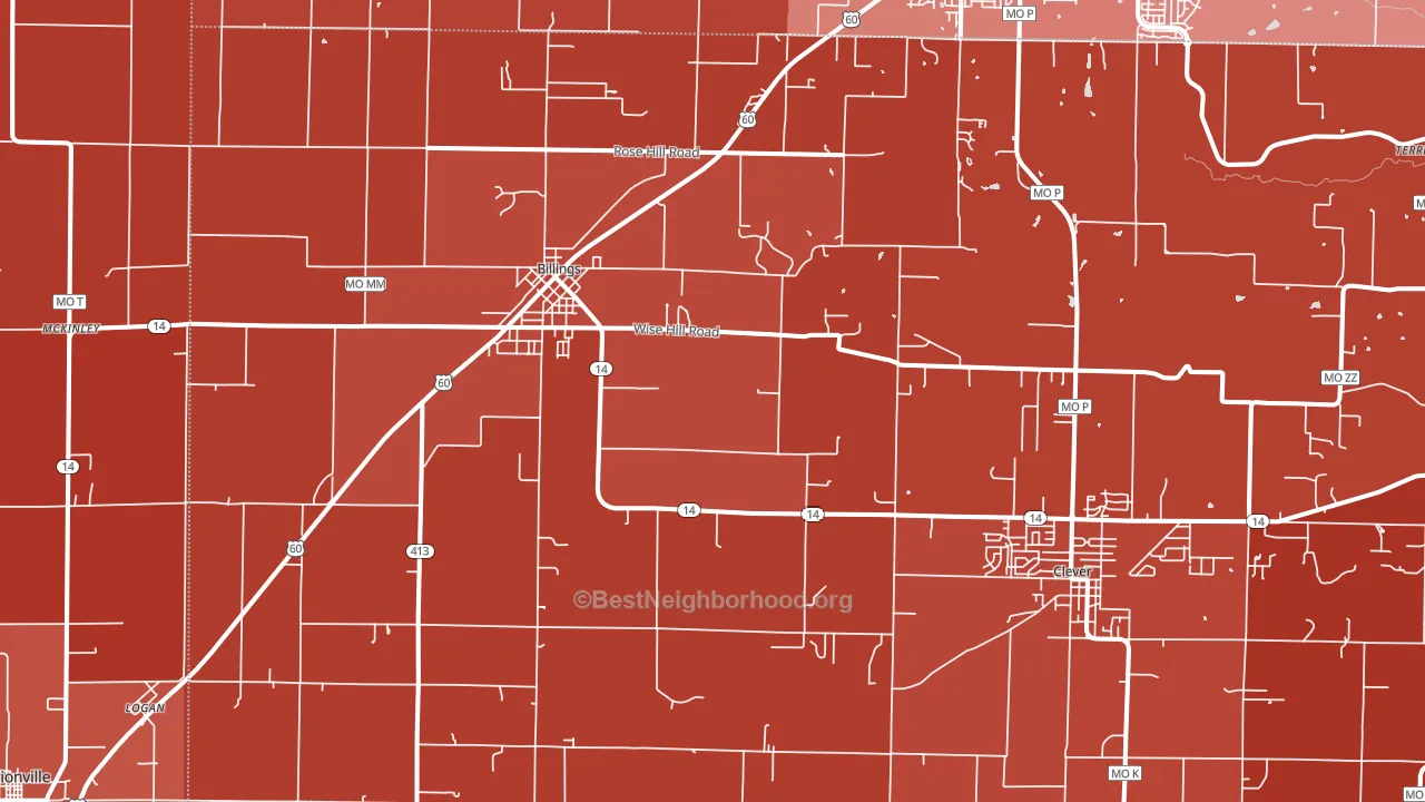 65610, MO block-group political-lean map