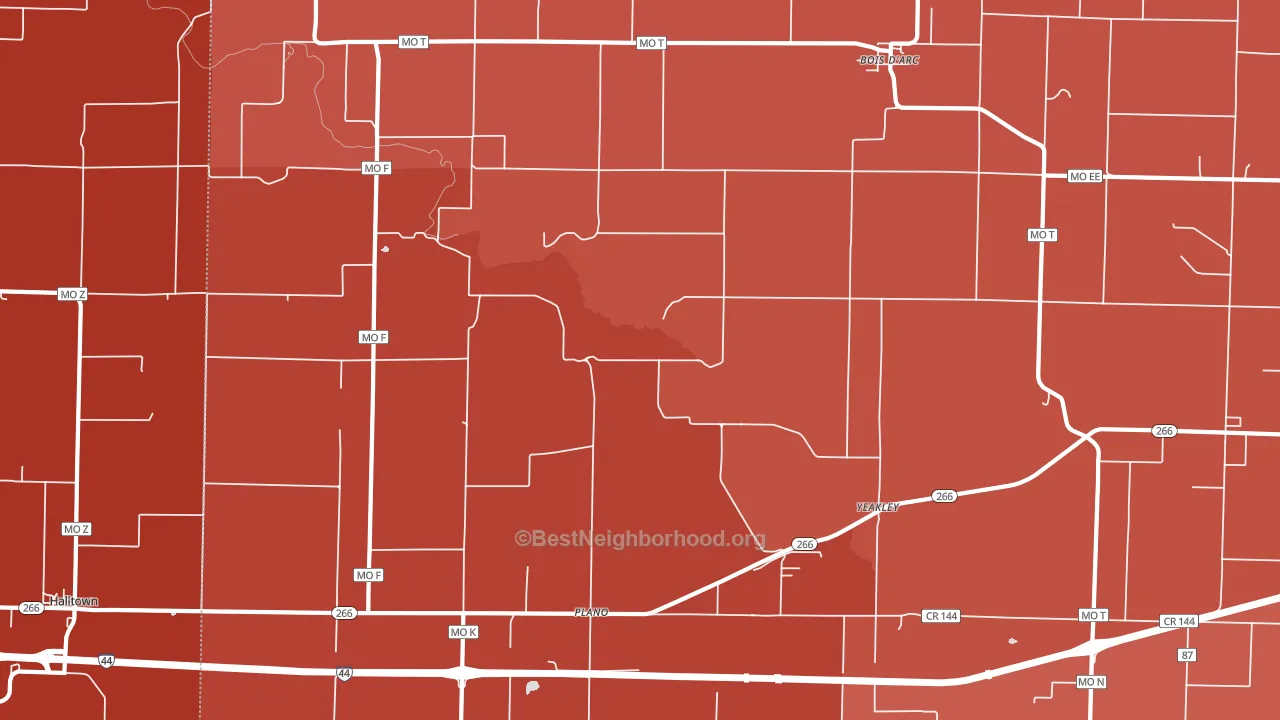 65612, MO block-group political-lean map