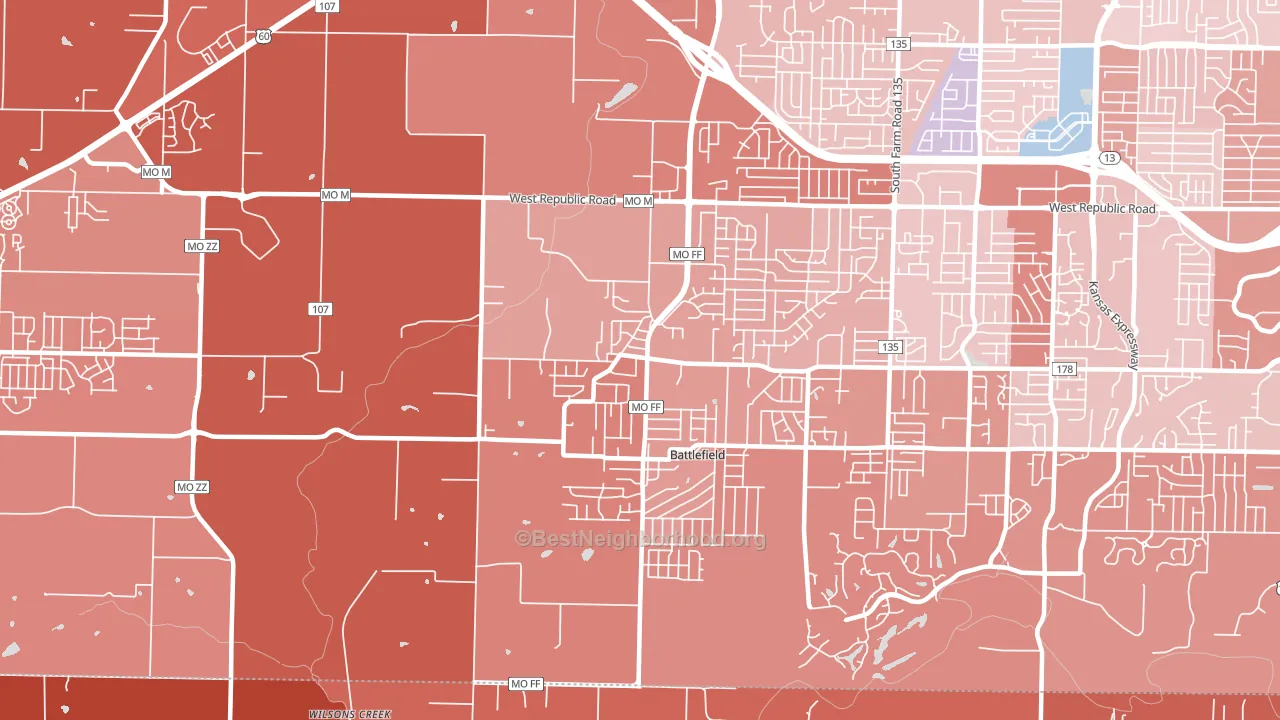 65619, MO block-group political-lean map