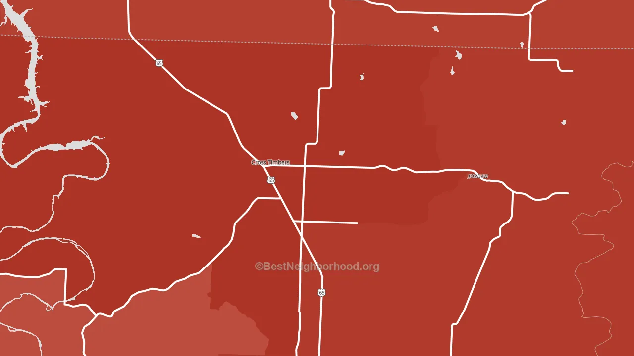 65634, MO block-group political-lean map