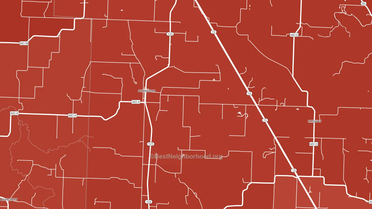 65640, MO block-group political-lean map