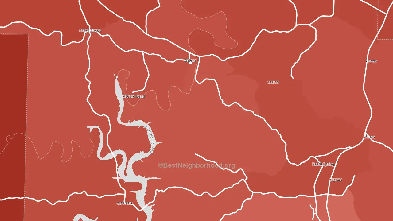 65656, MO block-group political-lean map
