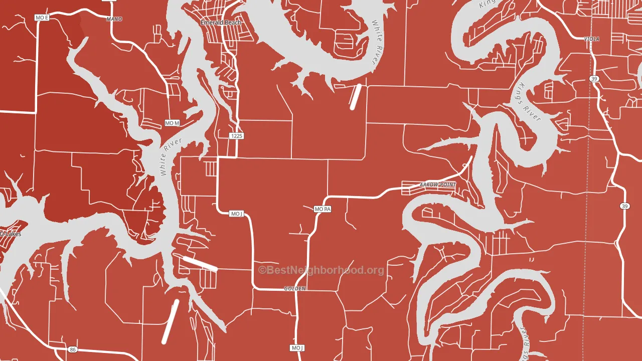65658, MO block-group political-lean map
