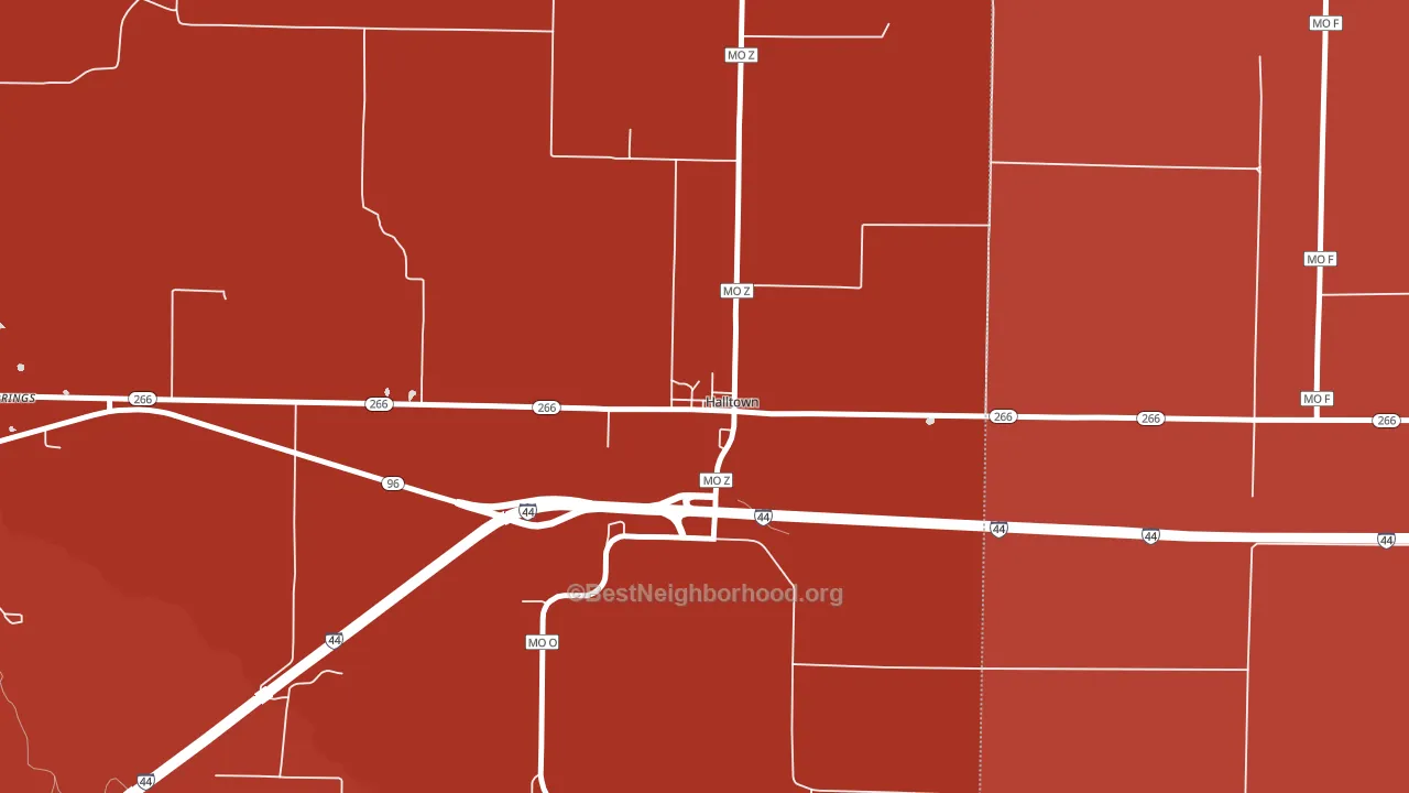 65664, MO block-group political-lean map