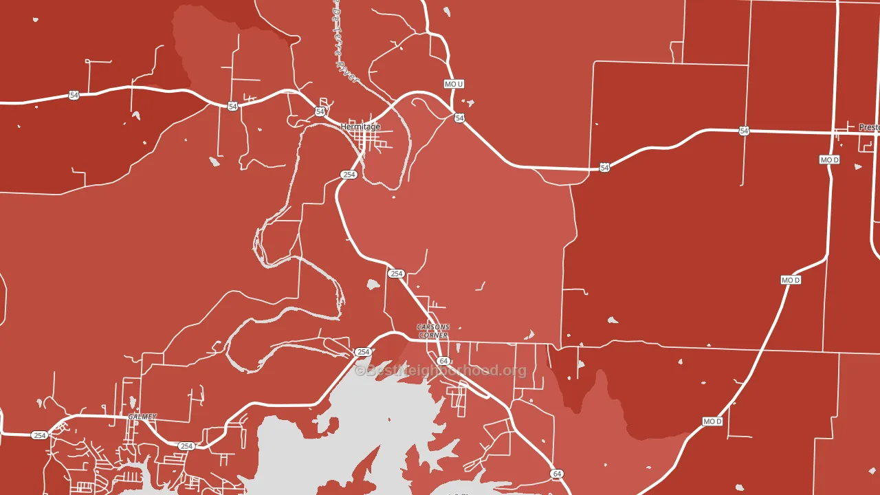 65668, MO block-group political-lean map
