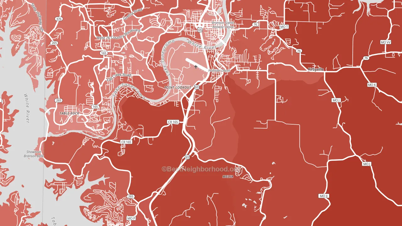 65672, MO block-group political-lean map
