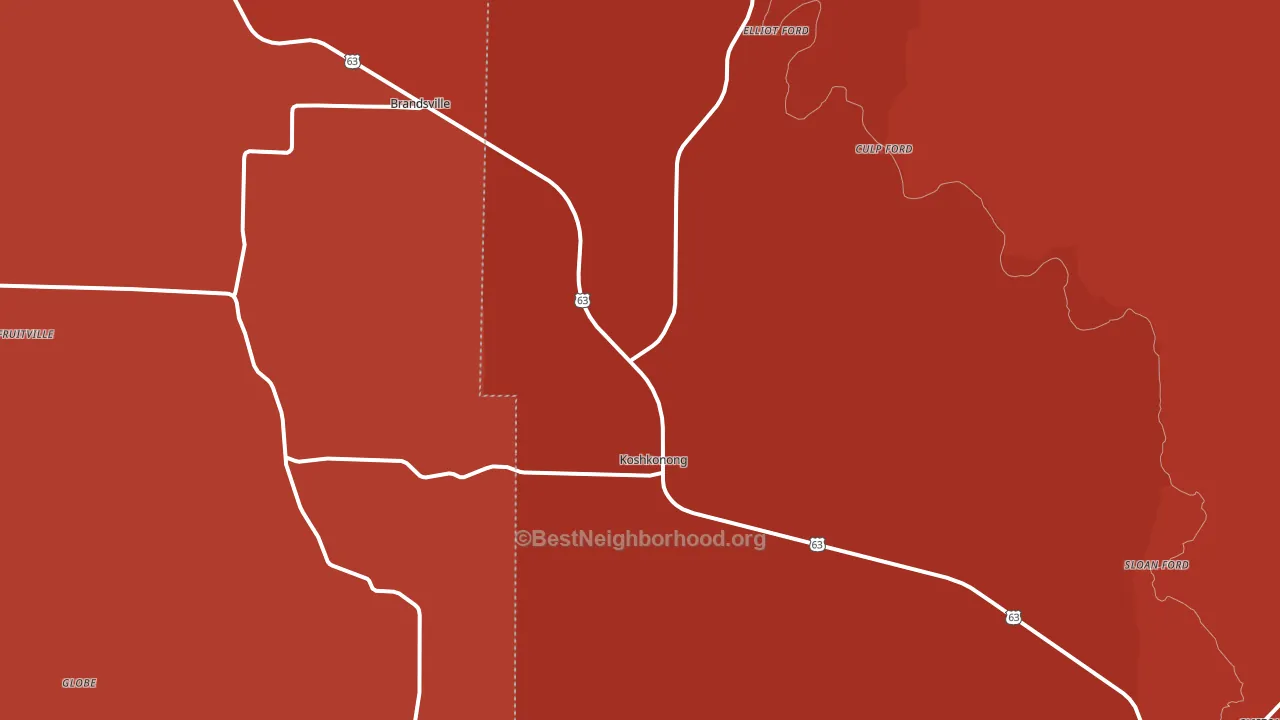 65692, MO block-group political-lean map