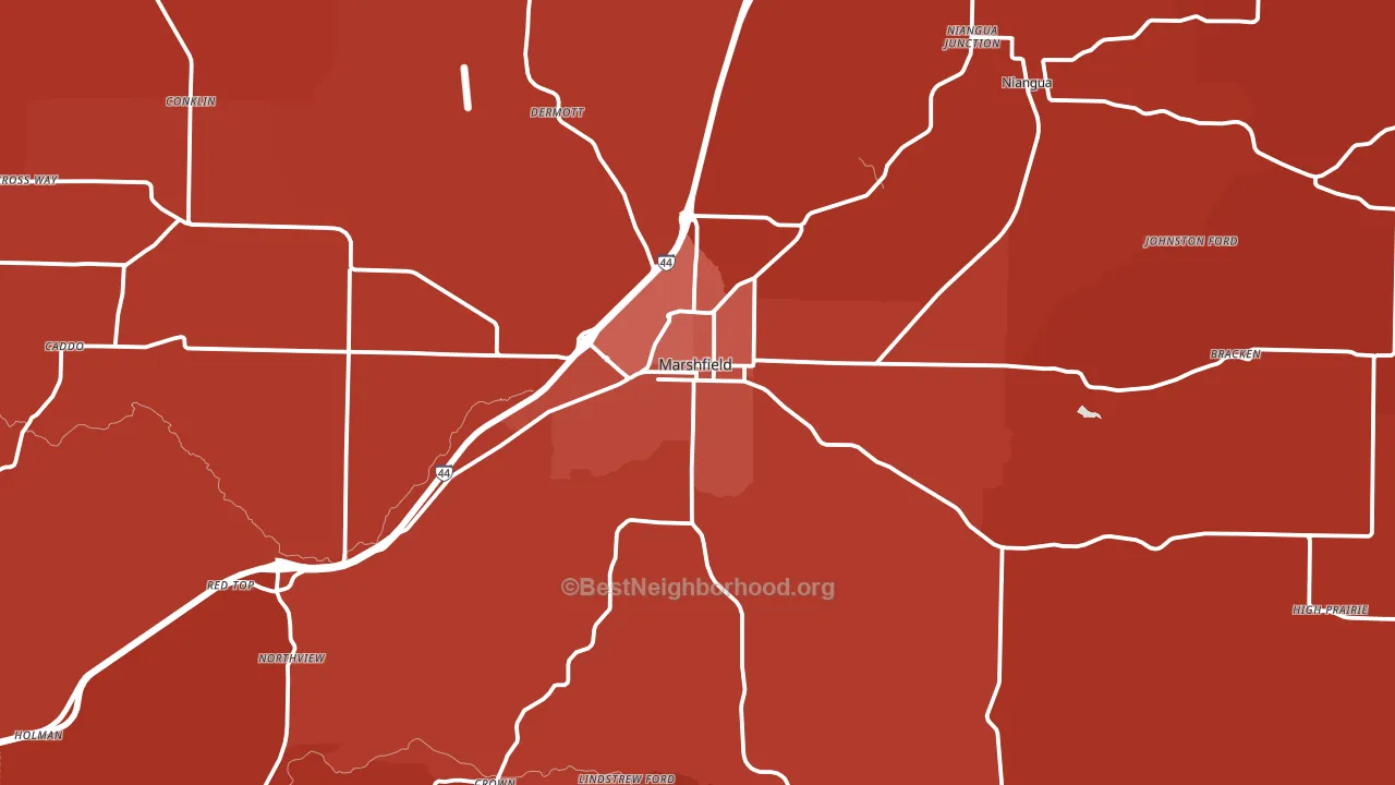 65706, MO block-group political-lean map