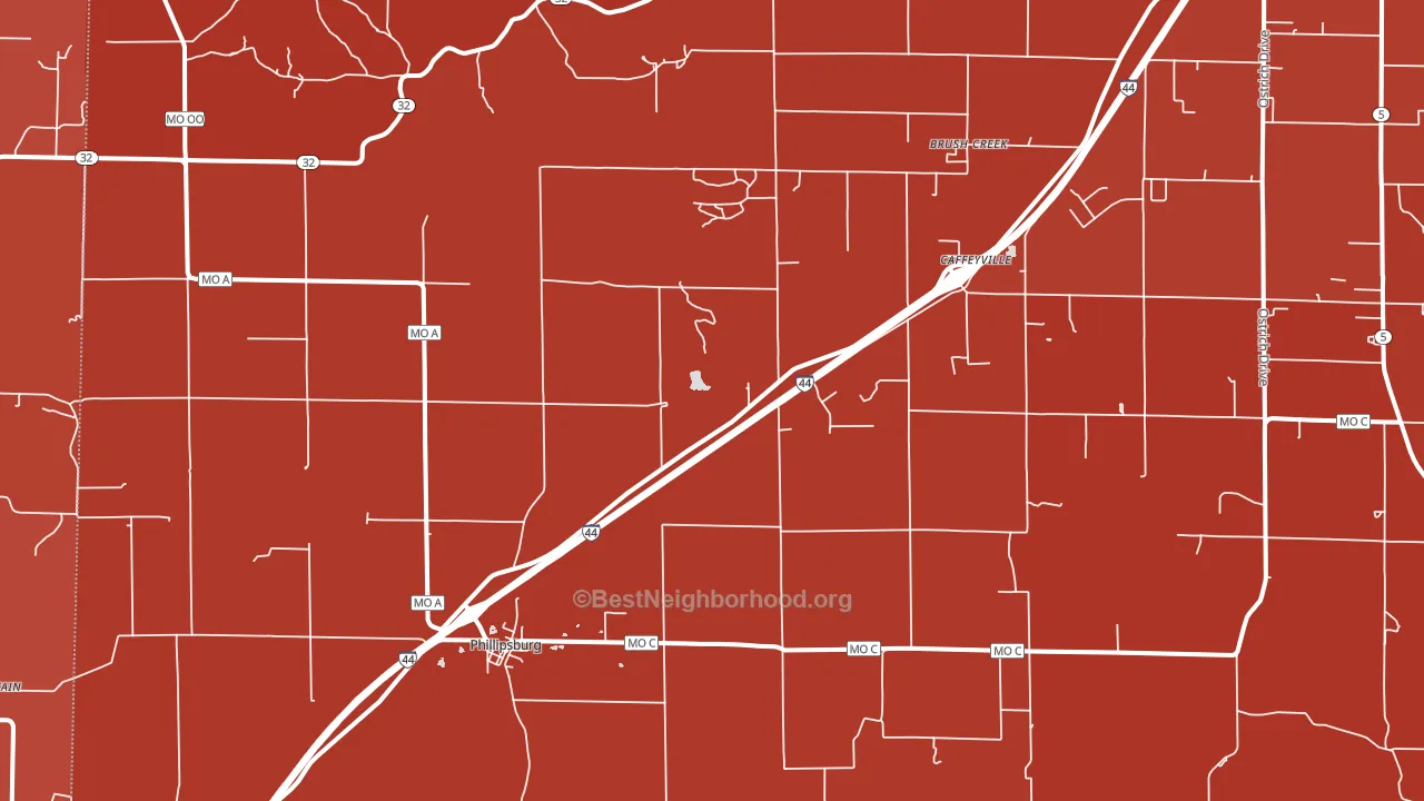 65722, MO block-group political-lean map