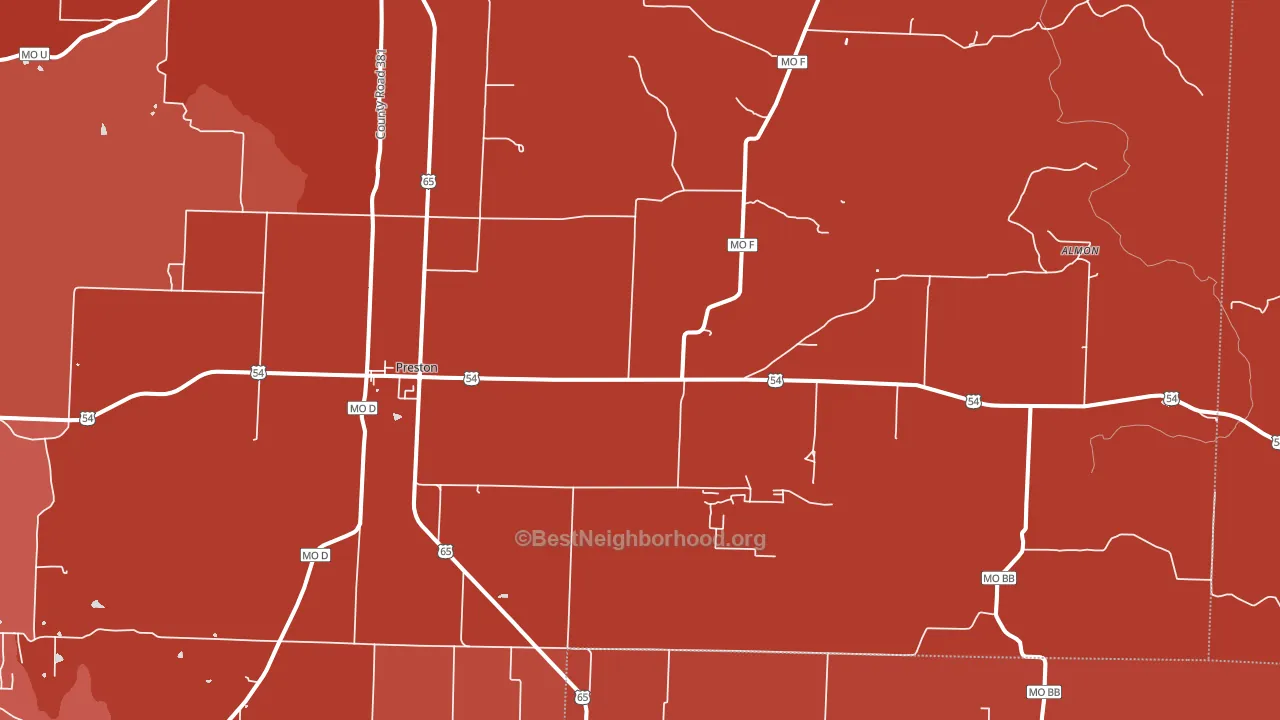 65732, MO block-group political-lean map