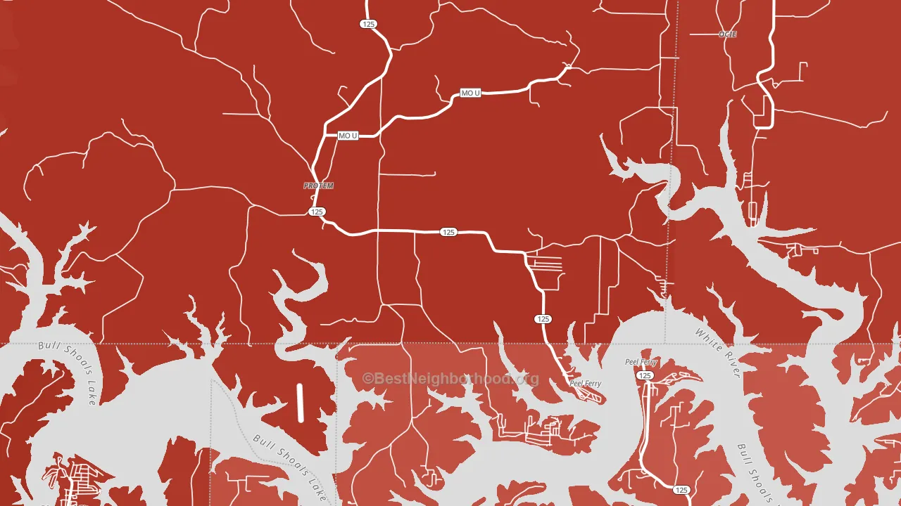 65733, MO block-group political-lean map