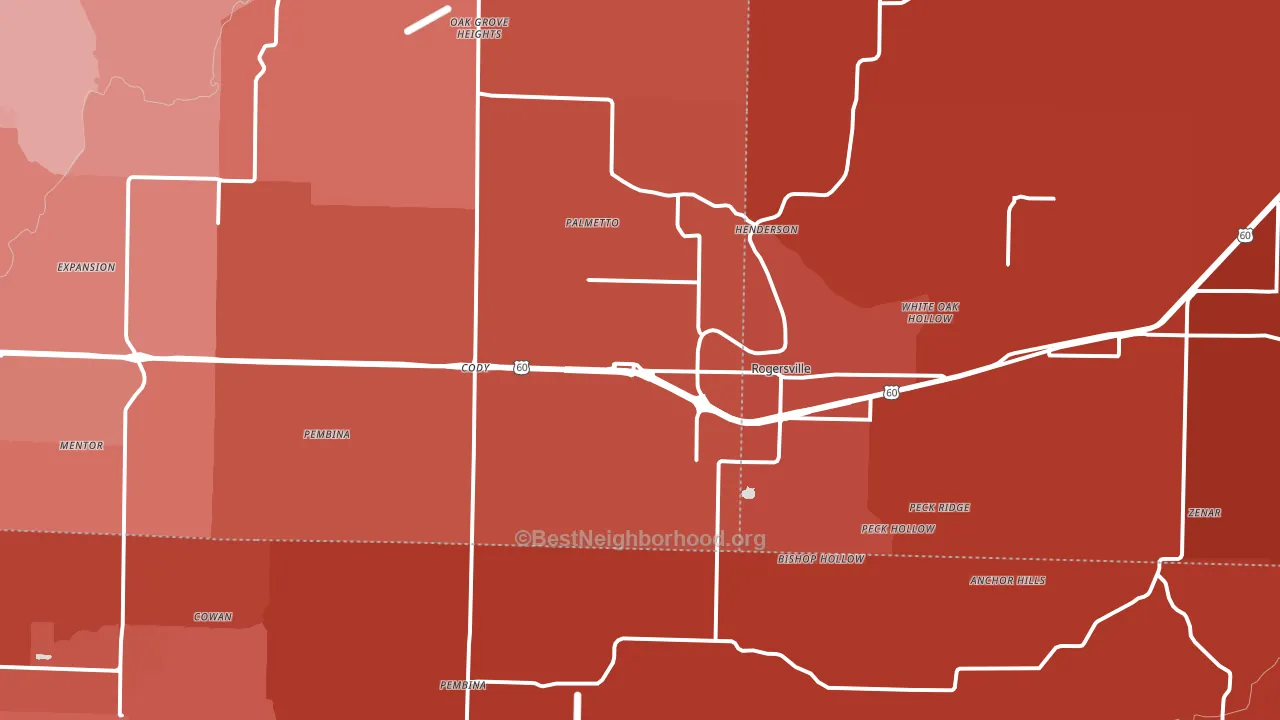 65742, MO block-group political-lean map