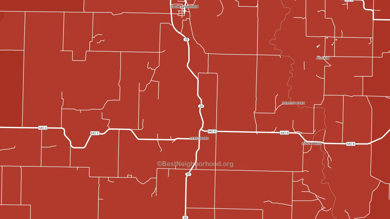 65752, MO block-group political-lean map