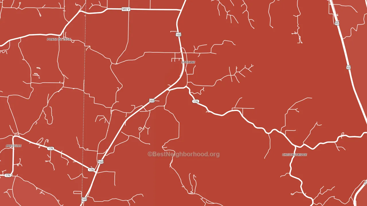 65754, MO block-group political-lean map