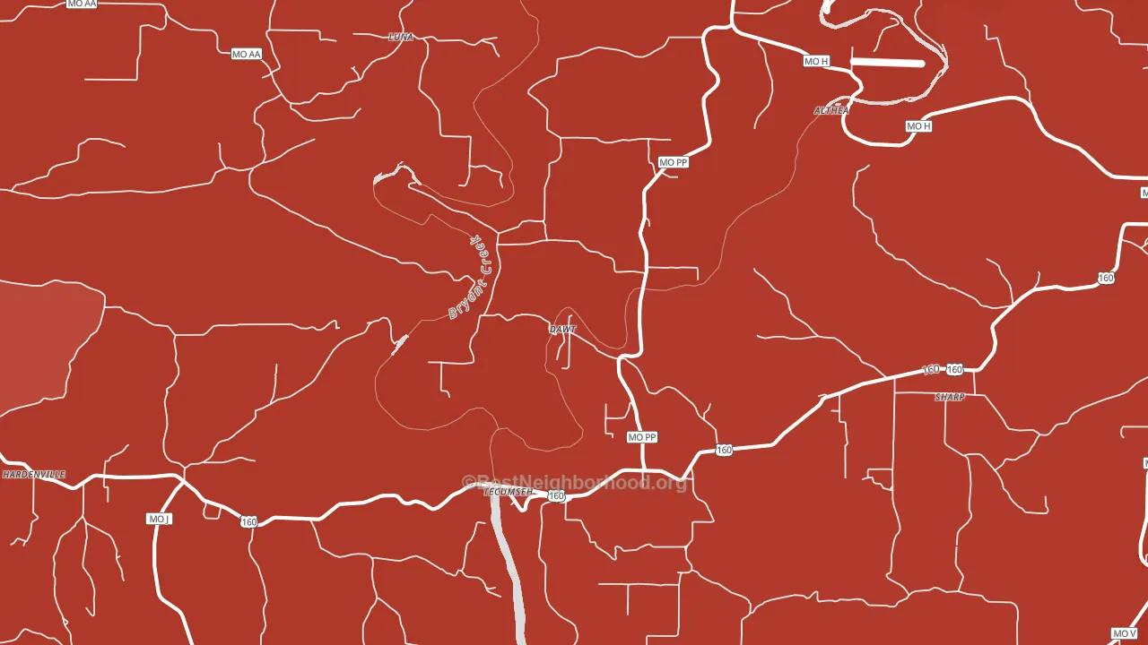 65760, MO block-group political-lean map