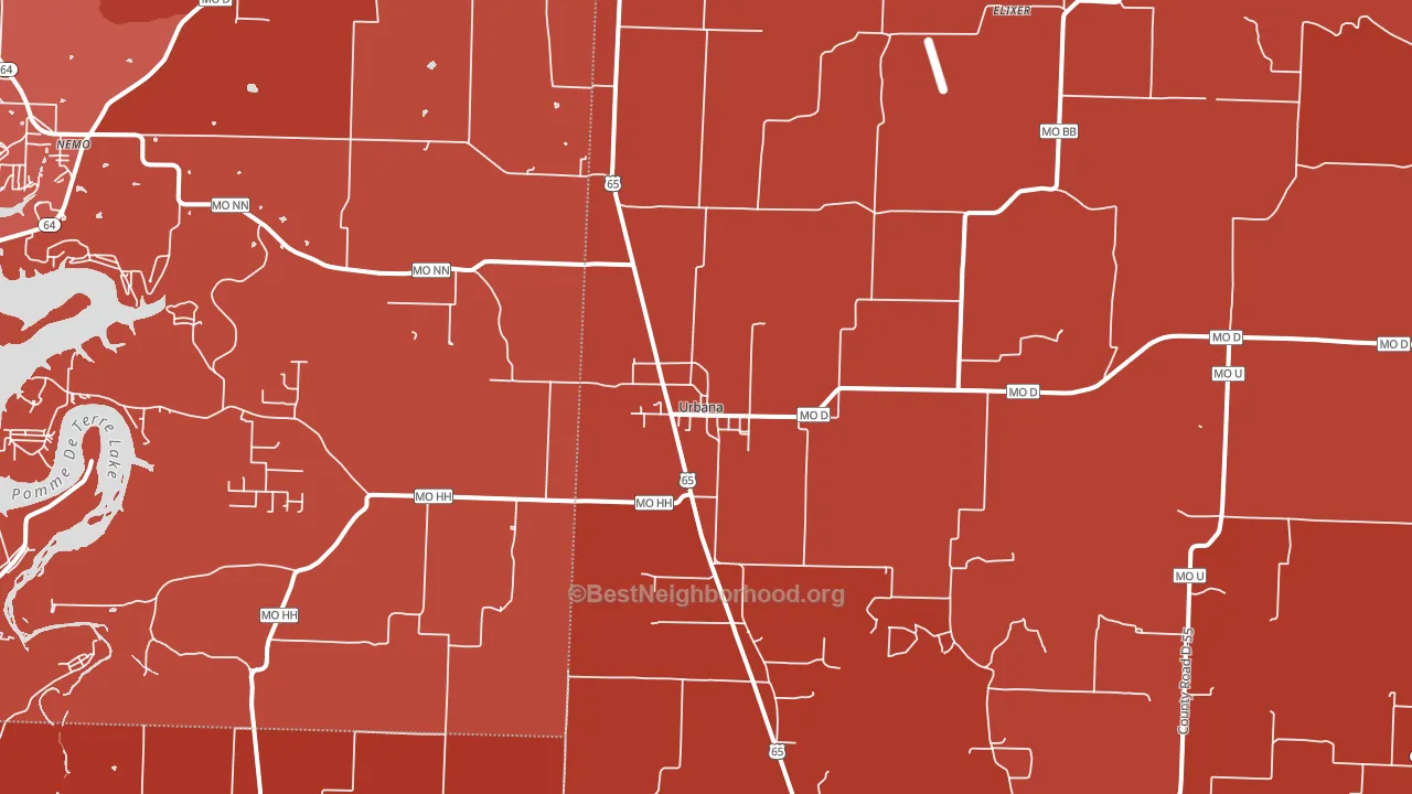 65767, MO block-group political-lean map