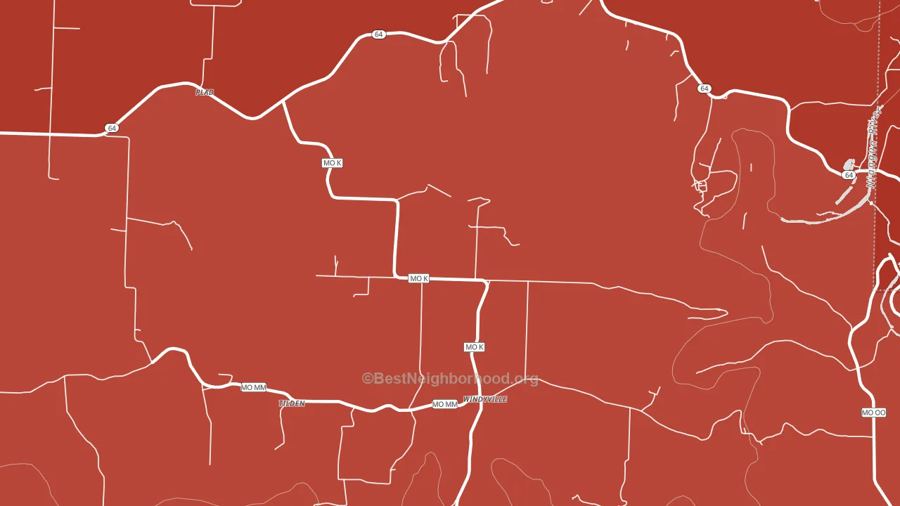 65783, MO block-group political-lean map