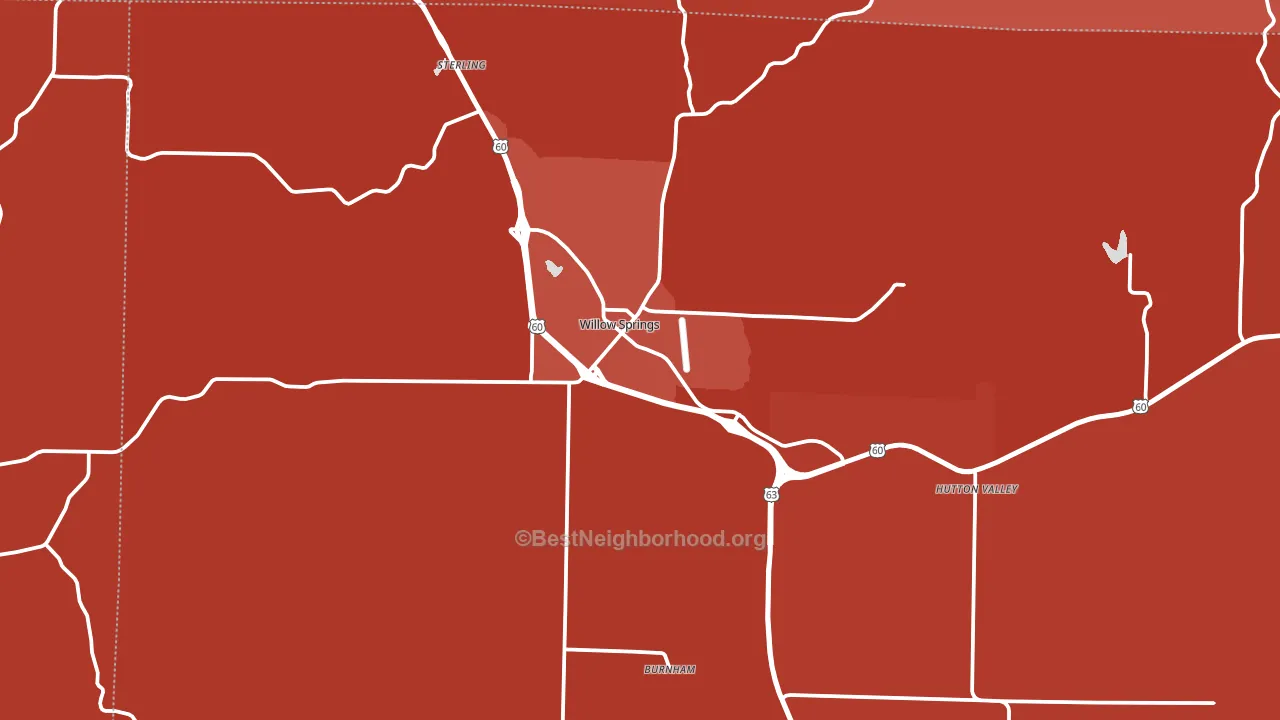 65793, MO block-group political-lean map