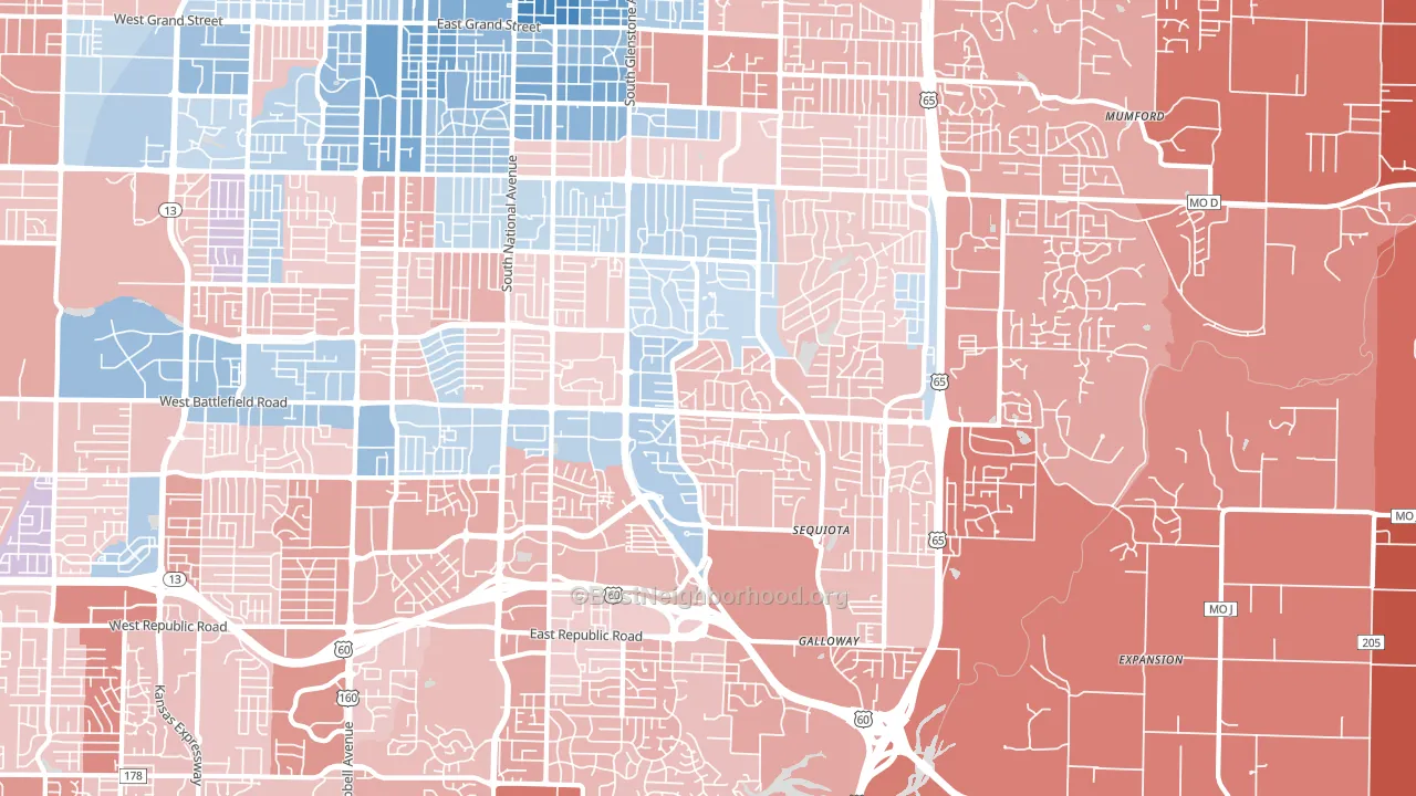 65804, MO block-group political-lean map