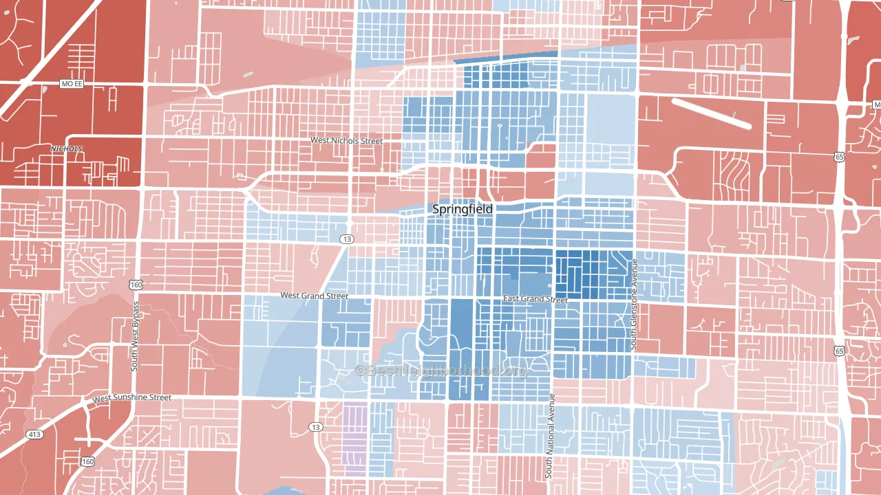 65806, MO block-group political-lean map