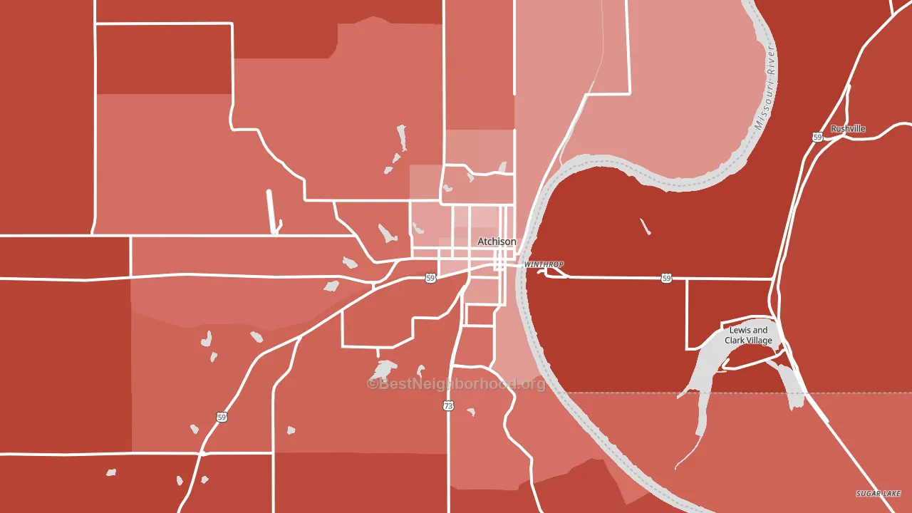 66002, KS block-group political-lean map