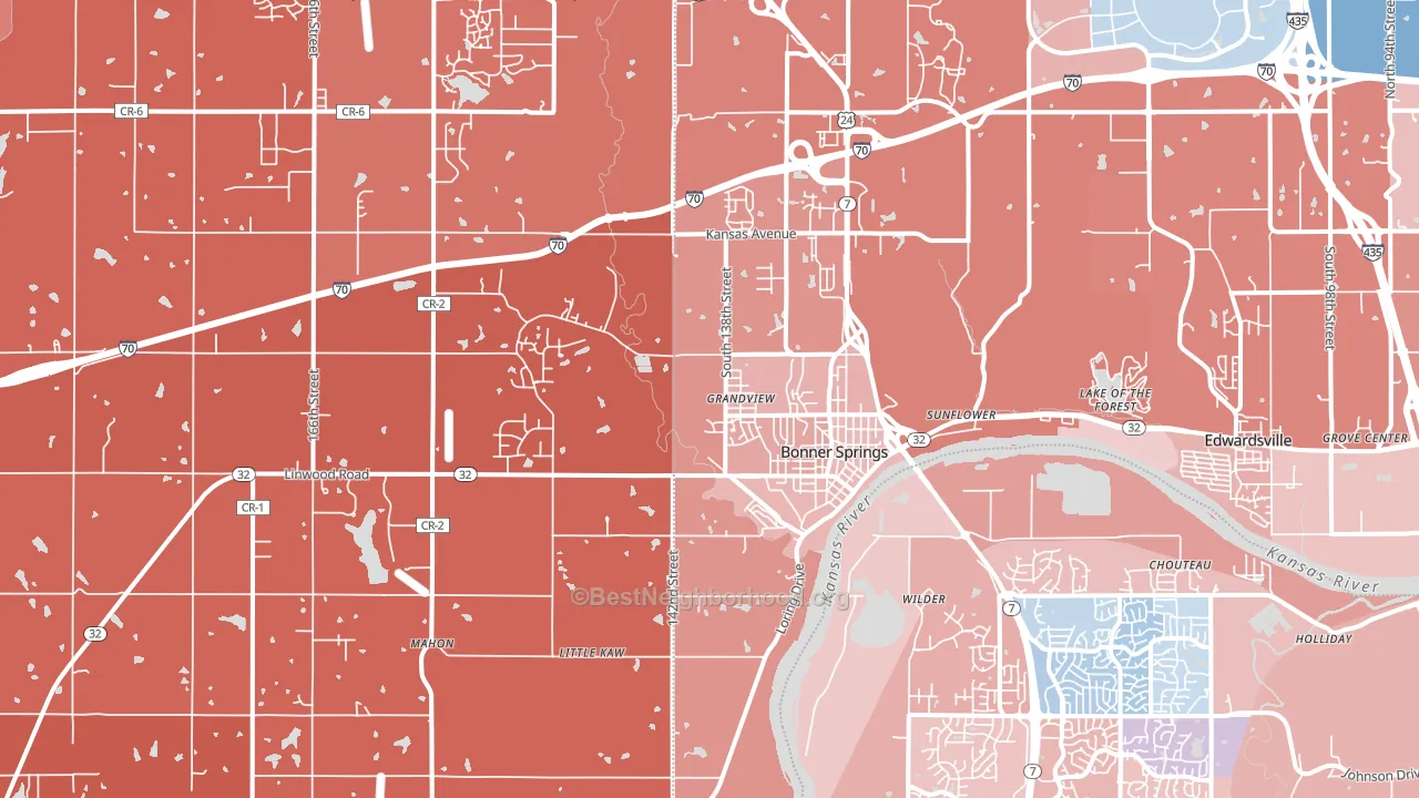 66012, KS block-group political-lean map