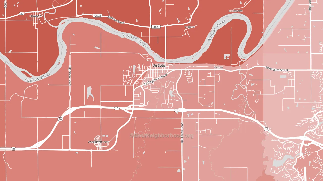 66018, KS block-group political-lean map