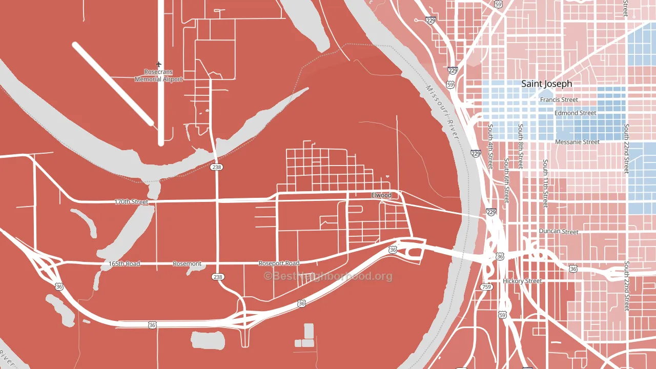 66024, KS block-group political-lean map