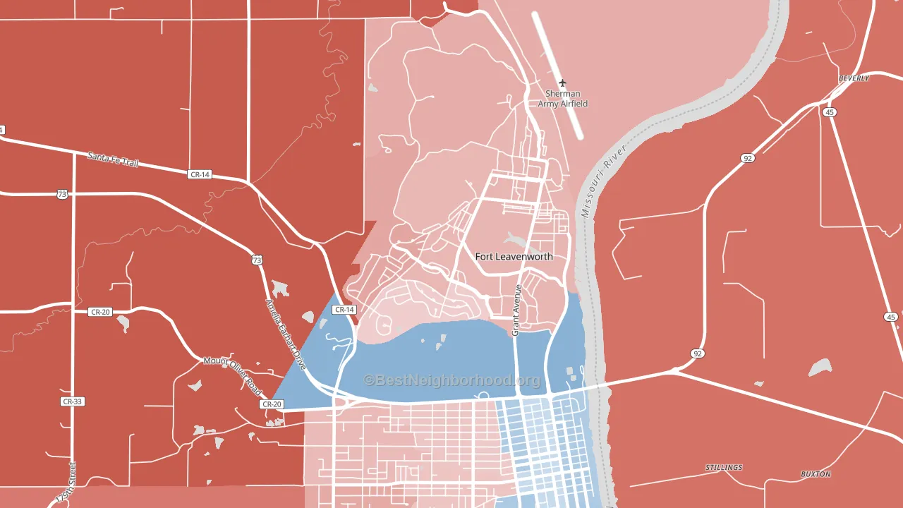 66027, KS block-group political-lean map