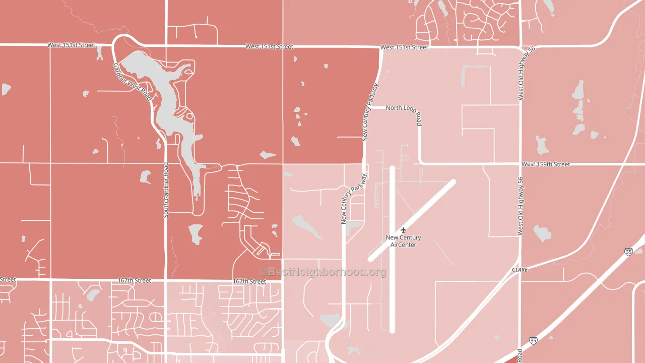 66031, KS block-group political-lean map