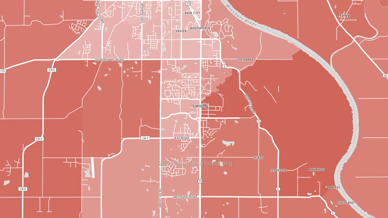 66043, KS block-group political-lean map