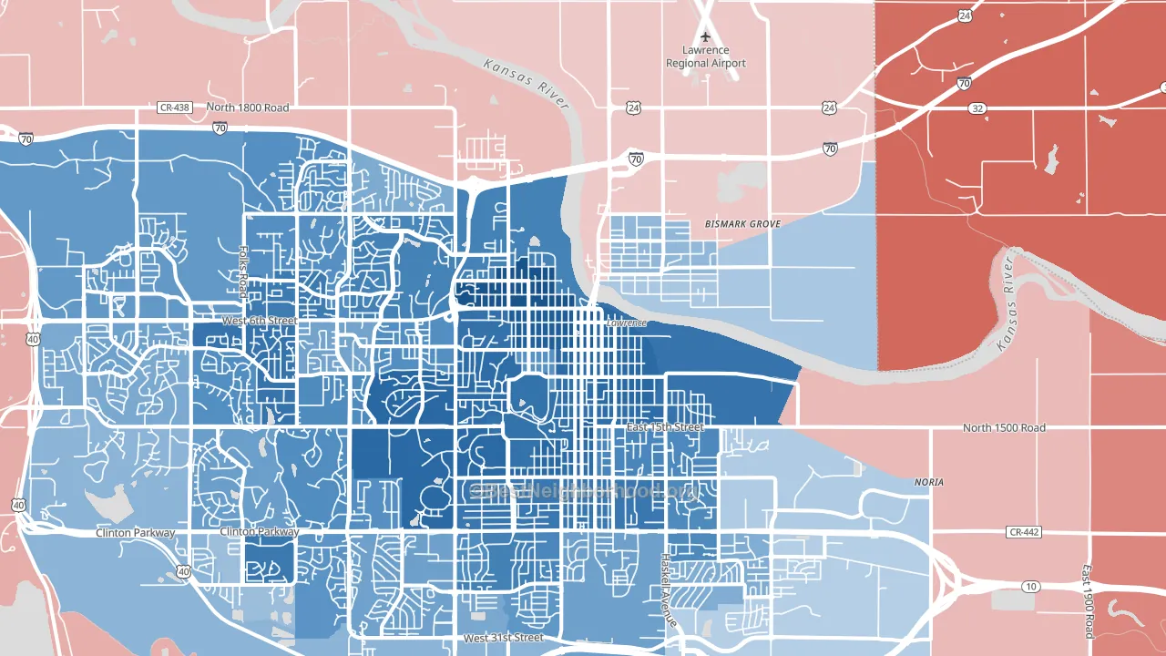 66044, KS block-group political-lean map