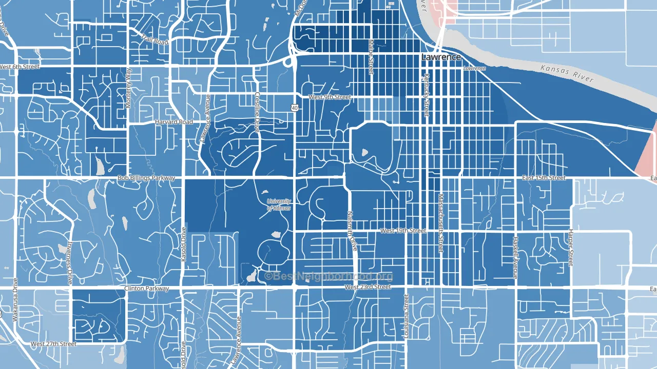 66045, KS block-group political-lean map