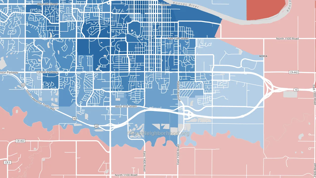 66046, KS block-group political-lean map
