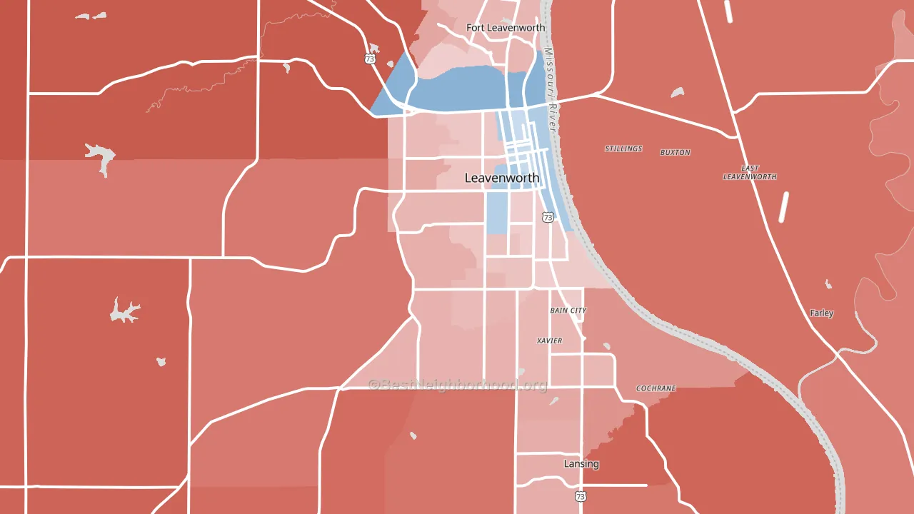 66048, KS block-group political-lean map
