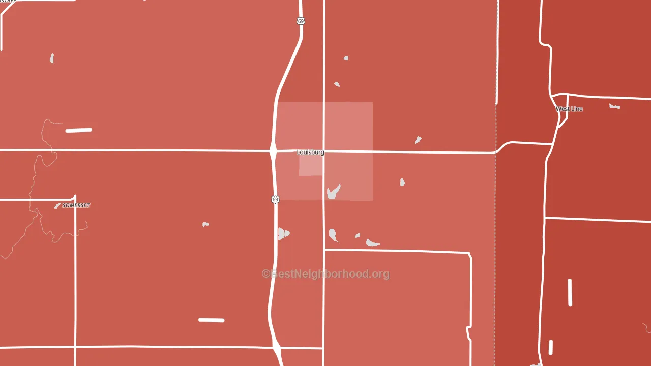 66053, KS block-group political-lean map