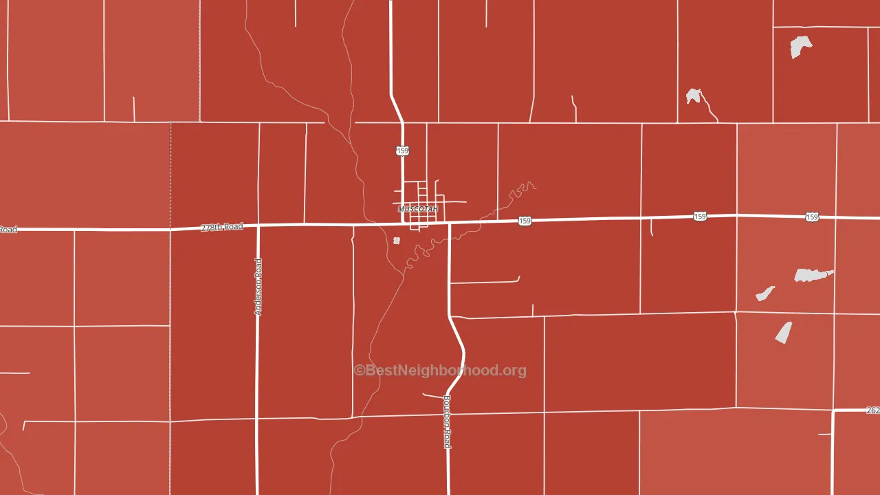 66058, KS block-group political-lean map