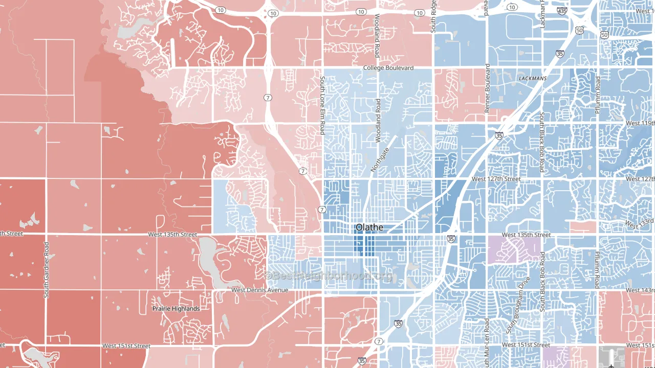 66061, KS block-group political-lean map