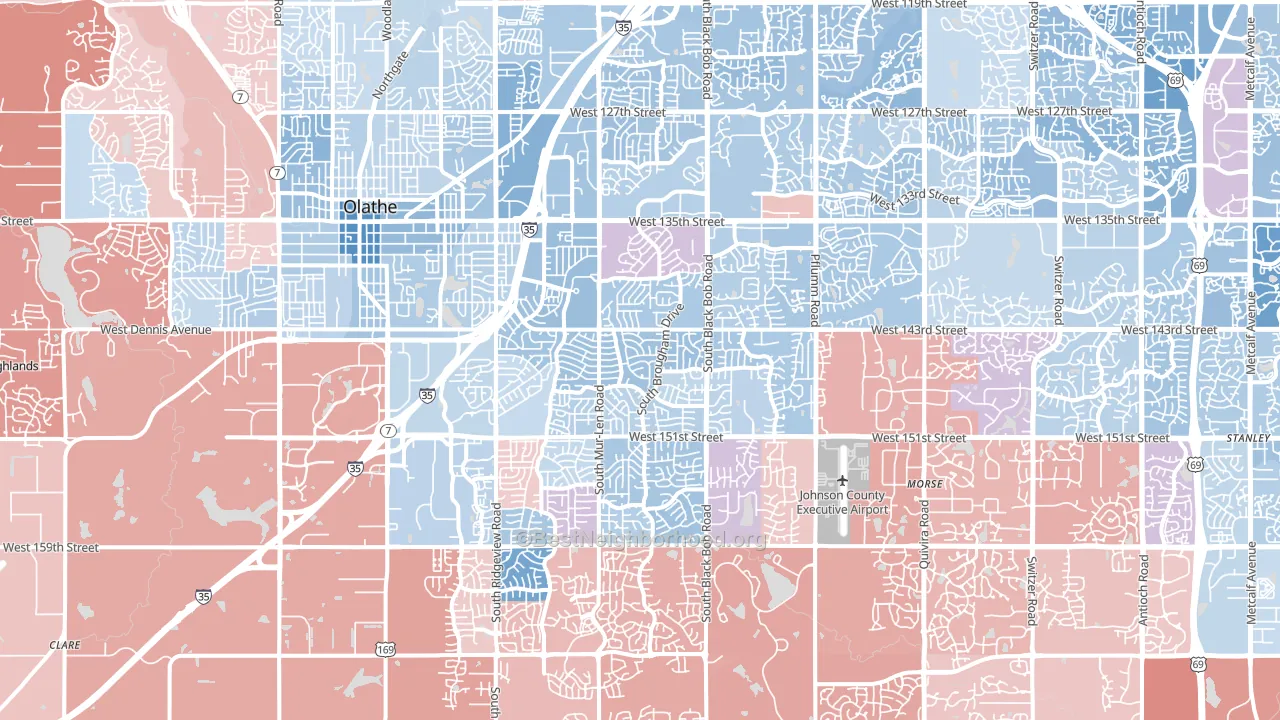 66062, KS block-group political-lean map
