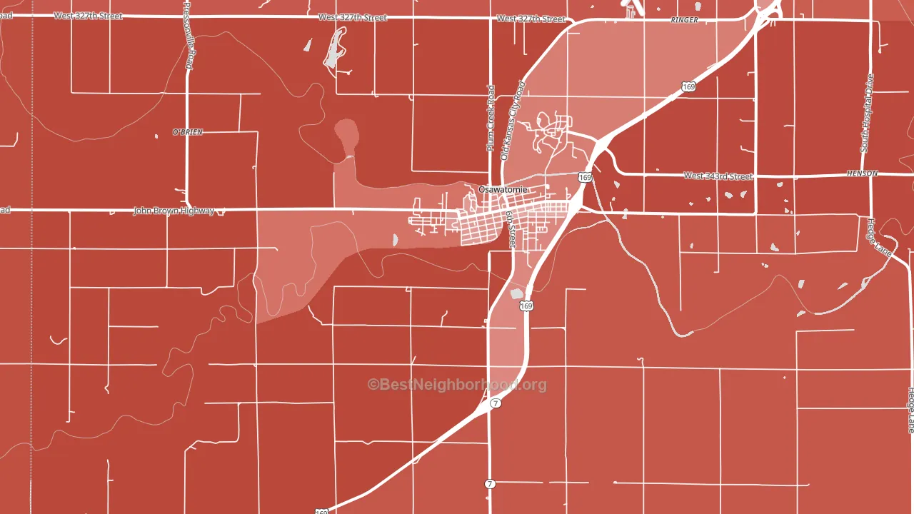 66064, KS block-group political-lean map