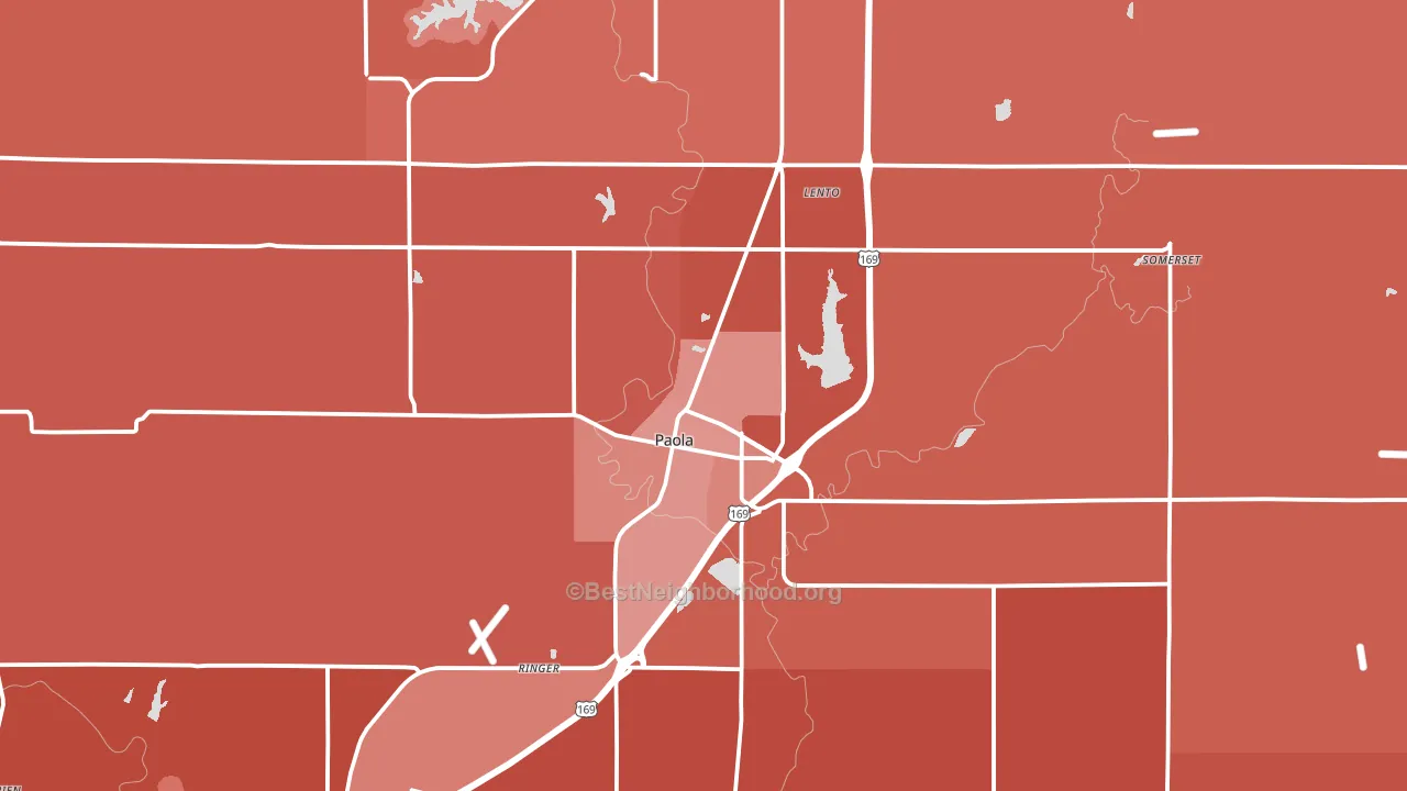66071, KS block-group political-lean map