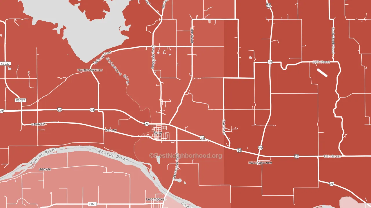 66073, KS block-group political-lean map