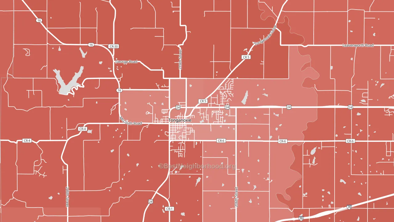 66086, KS block-group political-lean map